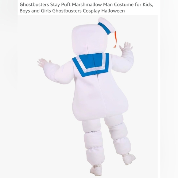 Vintage/Ghostbusters Stay Puft Marshmallow Man Kids Costume - White - Picture 2 of 5